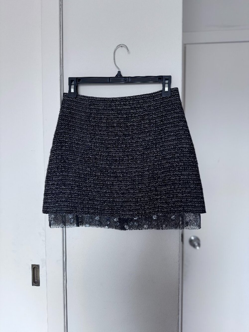 Chanel silk black mini skirt  Ready-to-wear runway 2003 collection FR 36 S